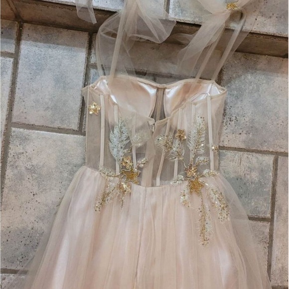 Gianni Bini Bow Dress, Prom Dress, Evening Dress, Women’s, Juniors, 11, Blush - Picture 3 of 4